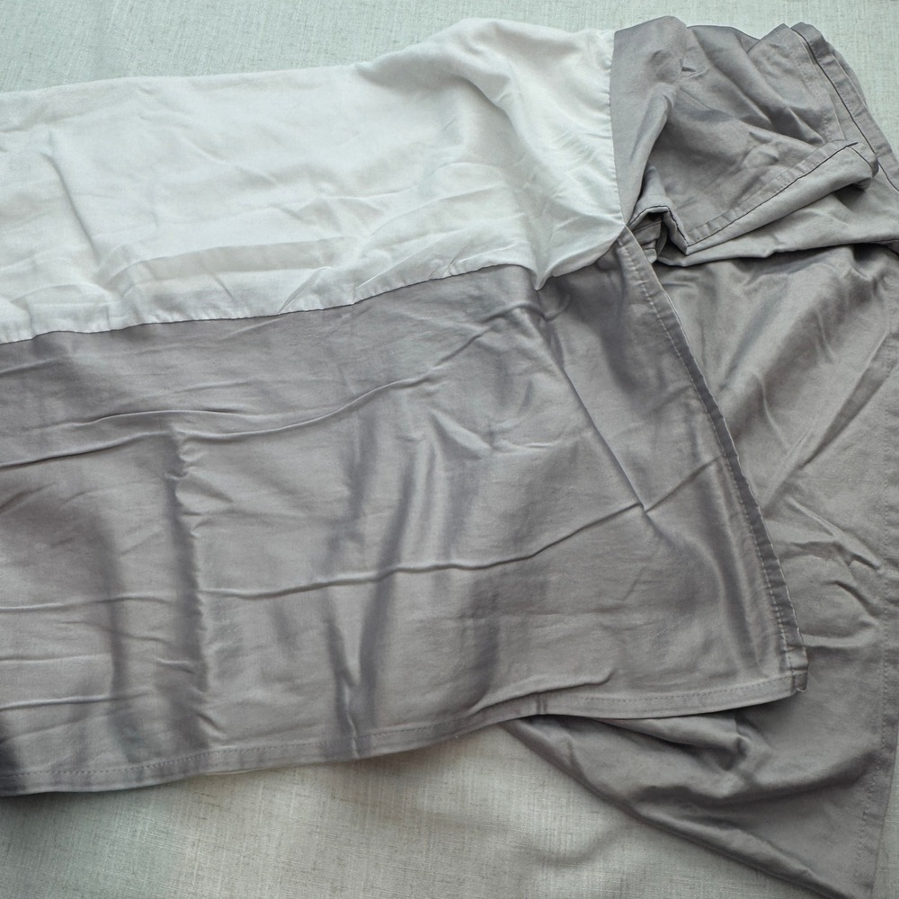 Studio JCP Home Bed Skirt King 14" Split Corners Grey Tailored Colorblock Modern